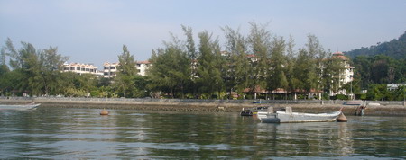 view on Lumut from the Dinding River