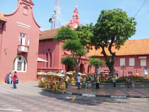 City center Malacca with Christchurch and Stadthuys