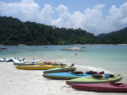 Pulau Giam with Coral Bay in the background
