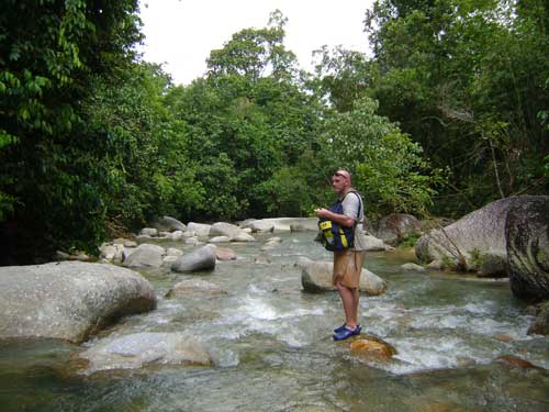 River trekking behind the zoo in Taiping