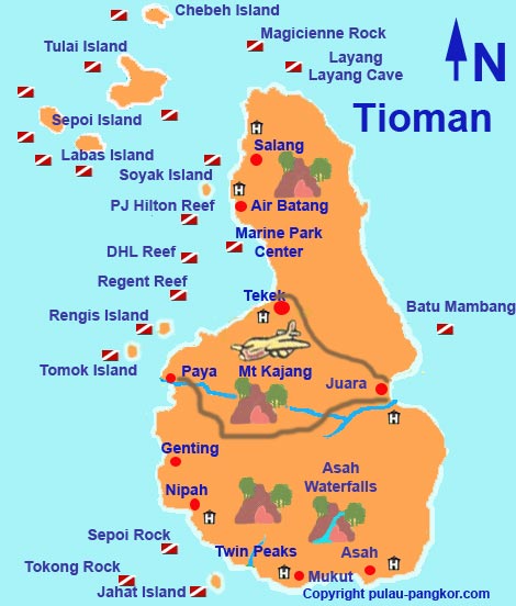 Map of Tioman island
