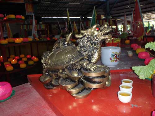 Inside the Chinese temple: a turtle dragon